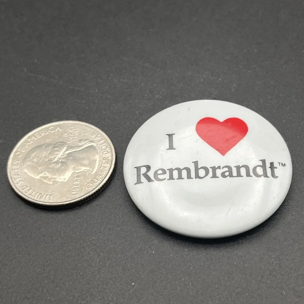 I Heart Love Rembrandt Painter‎ Artist Button Pin